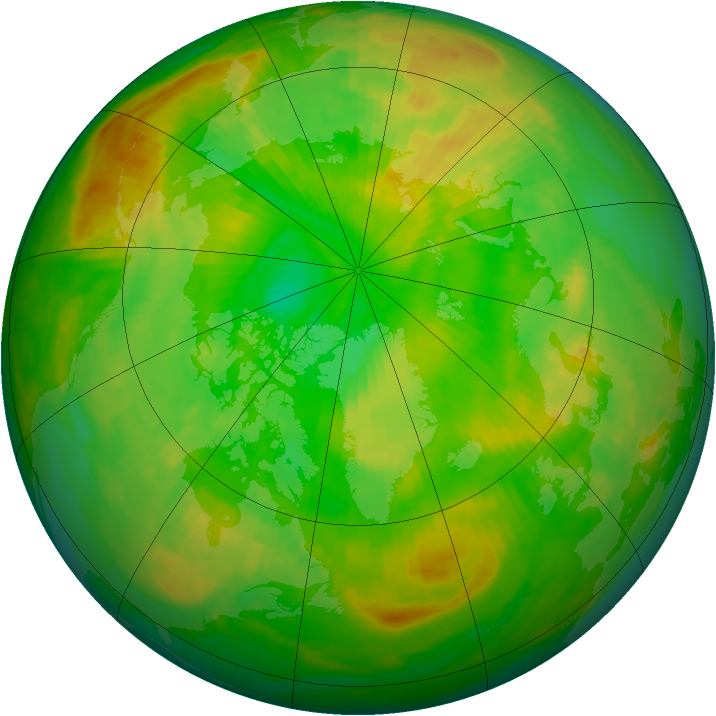 Arctic ozone map for 27 June 1987